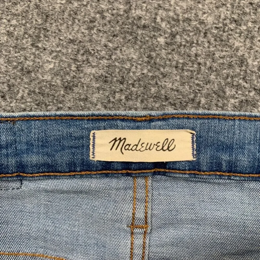 Madewell Jeans Womens 27 Denim High Rise Skinny Ontario Wash Distressed Raw Hem